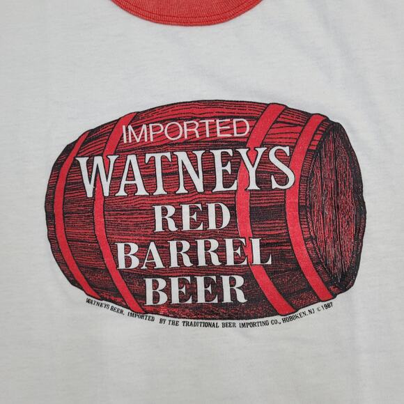 Vintage 1987 Watneys Red Barrel Shirt Women Large 20x23 Beer - Picture 16 of 16